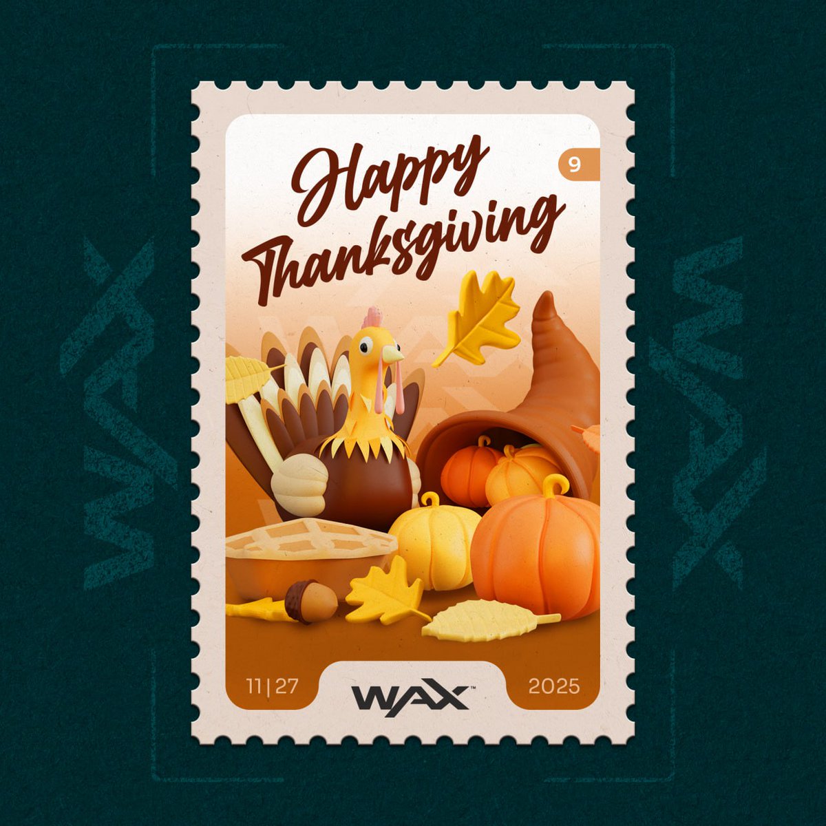 cilokmaster's tweet image. 🥧 Happy Thanksgiving, WAXFAM!

Grateful for every builder, collector, and creator keeping the chain alive. 

Celebrate the season with a special drop! Grab your WAX Thanksgiving Stamp while supplies last: 

neftyblocks.com/collection/wax…
