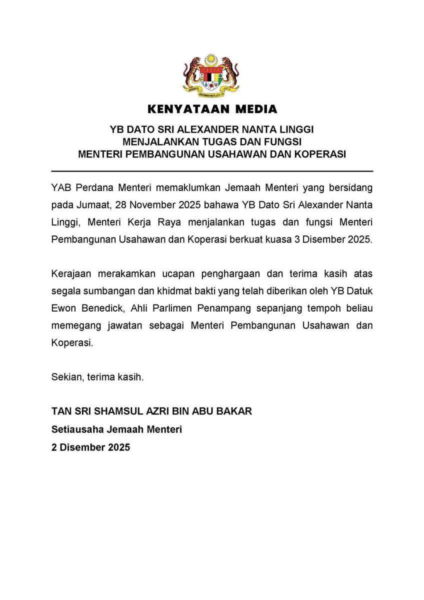 Kem. Pembangunan Usahawan dan Koperasi (KUSKOP) tweet media
