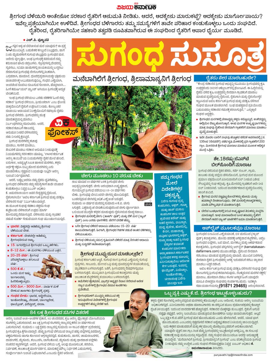 ಶ್ರೀಗಂಧ ಬೆಳೆಗಾರರಿಗೆ ನೆರವಾಗುತ್ತಿರುವ ಬೆಳೆಗಾರರ ಸಂಘ
<a href="/vijaykarnataka/">vijaykarnataka</a> 
<a href="/vkeditor/">Daniil</a>
<a href="/cjrajeev/">CJ Rajeev</a> 
<a href="/aranya_kfd/">Karnataka Forest Department</a>