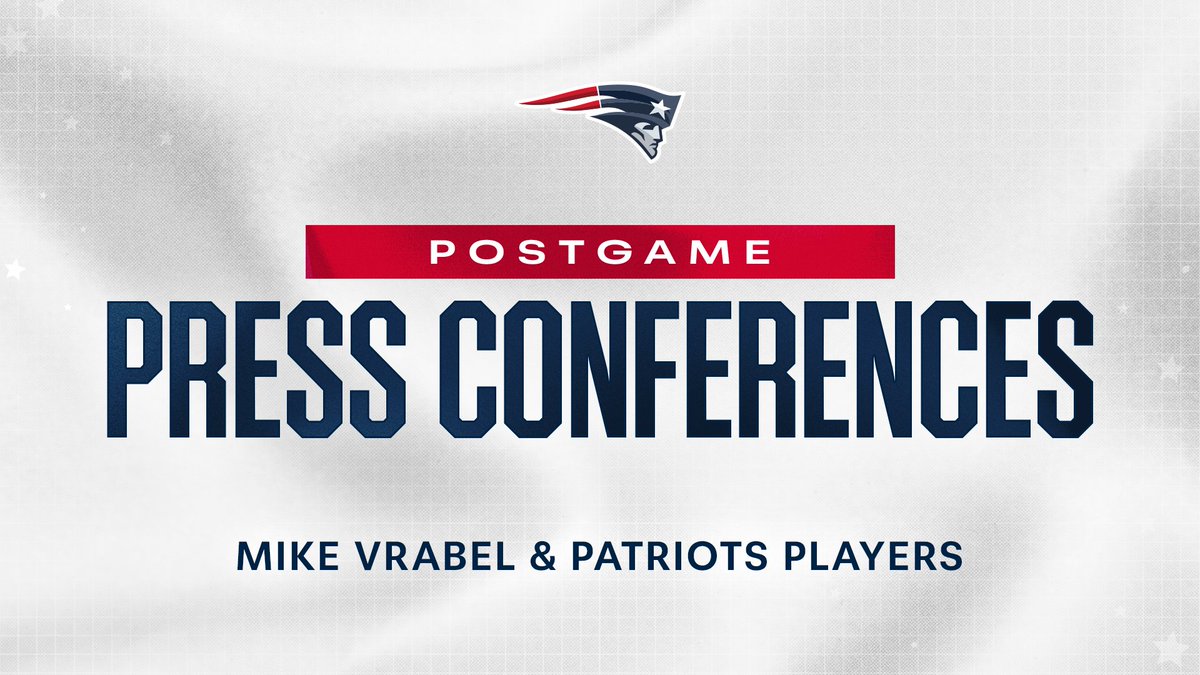 PATRIOTSdotCOM's tweet image. LIVE: Patriots Postgame Press Conferences: HC Mike Vrabel, QB Drake Maye &amp;amp; Select Players

Watch at: patriots.com/video/live-pat…
