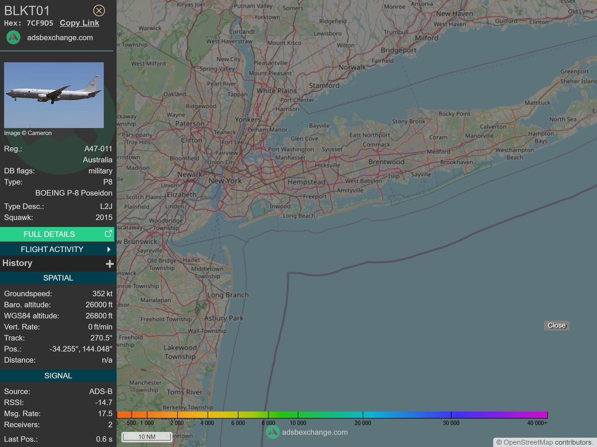 IntelskyB's tweet image. 🇦🇺 ✈️ Australia Air Force - BOEING P-8 Poseidon (7CF9D5, A47-011) BLKT01 was spotted over 🇦🇺 Balranald Shire Council - Australia.
🔴 Live tracking:
1-global.adsbexchange.com/?icao=7CF9D5
2-flightradar24.com/7CF9D5
3-airnavradar.com/mode-s/7CF9D5
#OSINT #SIGINT #ADSB