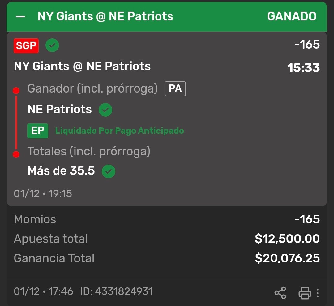 Voy a #regalar 🎁 $5,000 PESOS 🤑 
de las ganancias entre 2 afortunados
si logramos llegar a los 200🔁 👈

Para participar... Debes seguirme. 🤷🏻‍♂️

#Apuestas #Patriots #NFL #Picks