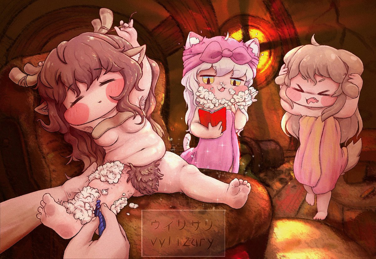 vylizary's tweet image. #트릭컬  #Trickcal  #トリッカル  コミーが削りくずを使って、あの赤い本を書いた英雄みたいにひげを作るのがかわいいと思った。