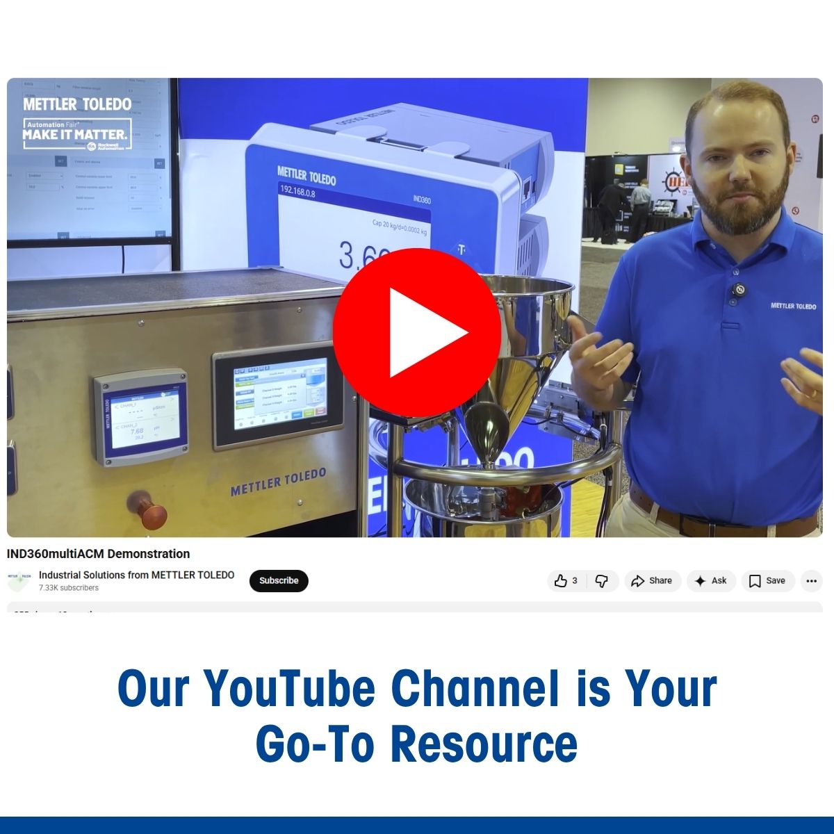 mettlertoledo's tweet image. Dive into expert #tutorials, product demos, and behind-the-scenes looks at how we power industries worldwide. Subscribe now (Insert LP here) to explore innovation and precision with METTLER TOLEDO Industrial&apos;s #YouTube channel. #MTIND

okt.to/xjNJs9
