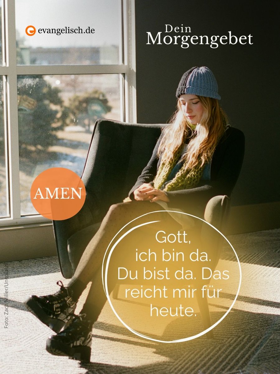 evangelisch_de's tweet image. Unser #Morgengebet für den Tag 🧡 Gott, ich bin da. Du bist da. Das reicht mir für heute. Amen🙏