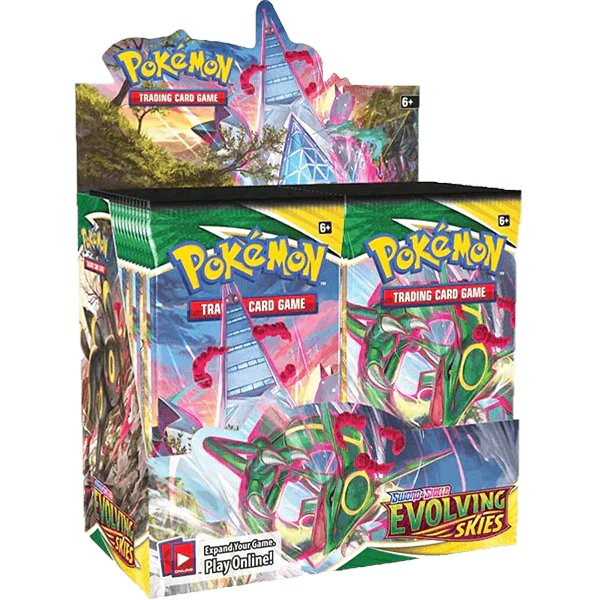 Pokehobby's tweet image. Excited for Pokémon&apos;s 30th anniversary in 2026? Evolving Skies booster boxes are hovering around $2,100-$3,000 now 
but with Rayquaza&apos;s renaissance and ongoing demand, I&apos;m predicting $5,000+ by year&apos;s end!  
🚀#PokemonTCG