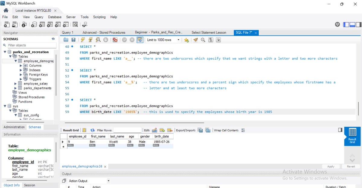 iameberedavid's tweet image. Data Analytics Consistency Challenge

Day 31:
Today, I wrote codes using MySQL. I practiced with a YouTube video by @Alex_TheAnalyst where he worked with the SELECT, DISTINCT, and WHERE statements. He also explored the logical operators and like statements.

Why this matters?
I…