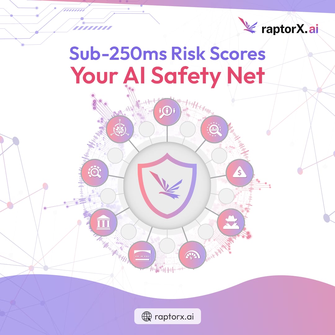 raptorxai's tweet image. Sub-250ms risk scores give you a real-time safety net-scoring entities, device shifts, and behavioural signals as they occur.

Your team intercepts risk at the decision point, with fewer false positives &amp;amp; faster approvals.

#RealtimeFraudDetection #RiskScoring #GraphAI #RaptorXAI