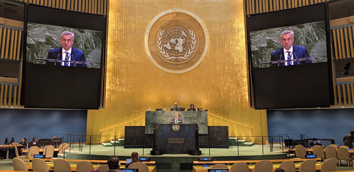 dabesad's tweet image. At #UNGA debate on UNSC #veto use, underlined: importance of Res.76/262, co-sponsored by 🇬🇪; need 2 restrict veto use in core crimes’ cases or when perm. member is a party 2 conflict, per Art.27(3) of 🇺🇳Charter; that Russia exercised veto in 2008 in violation of Art.27 of Charter