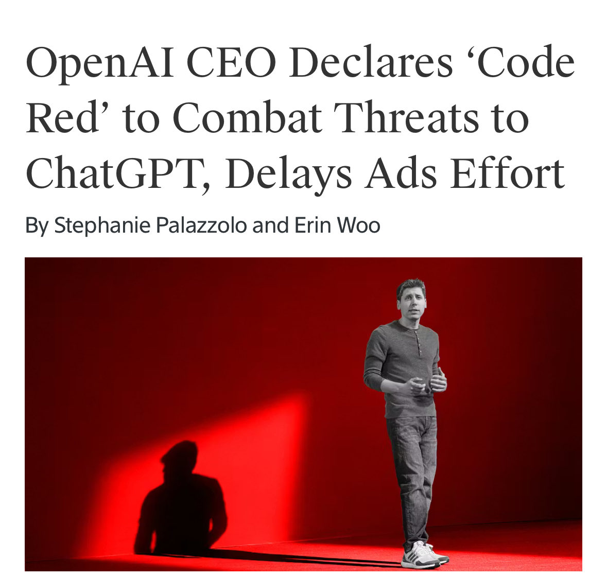 apples_jimmy's tweet image. “ Altman said OpenAI is planning to ship a new reasoning model next week that is  ‘ ahead of [Google’s] Gemini 3 ‘ “