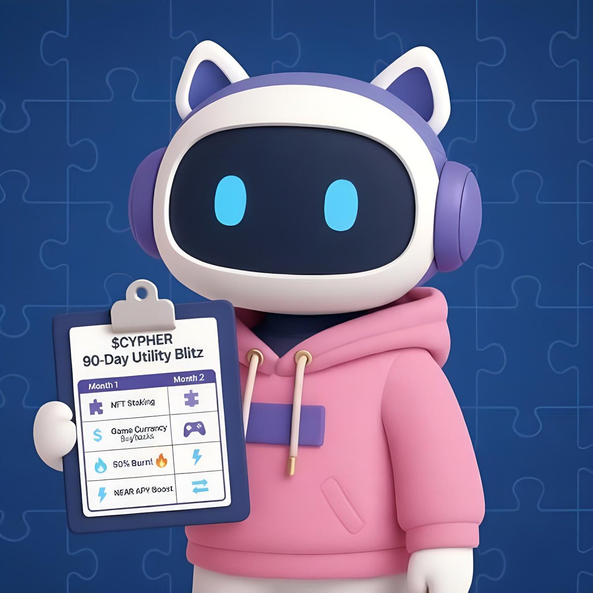 ✨$CYPHER 90-Day Utility Blitz! 🚀
✨ M1: NFT Staking &amp; NEAR Validator Buybacks.
✨M2: Mandatory Game Currency + 50% Deflationary Burn on spend! 🔥
✨M3: NEAR APY Boost &amp; NFT Fusion Sink.
✨ Building critical utility and sustained deflation for the Solvium Ecosystem.