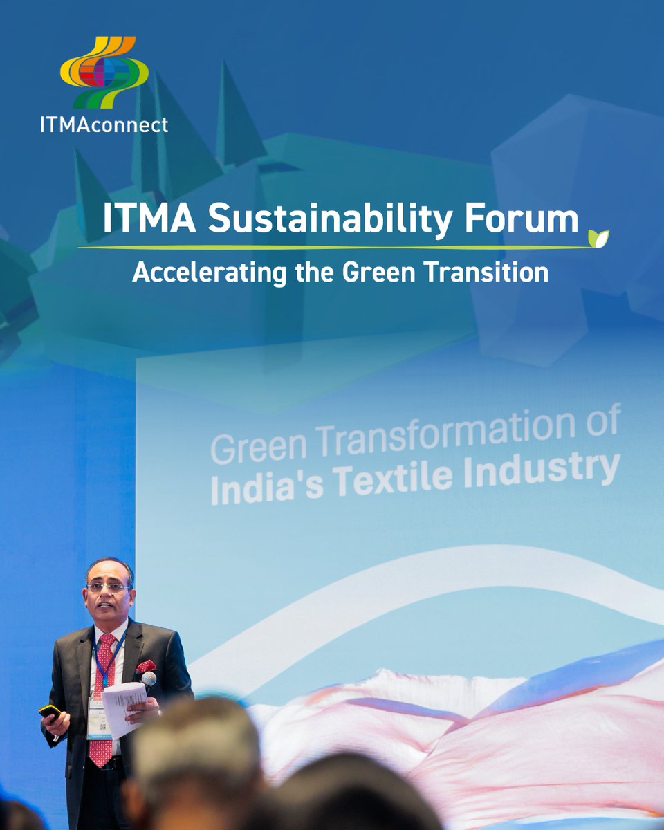 ITMA2027's tweet photo. Shaping the industry’s green future, the first ITMA Sustainability Forum brought industry leaders together to share insights on EU regulations, green finance and circularity.

Watch on-demand: https://t.co/CrsL22f9cr https://t.co/B2F6Dk9LBW