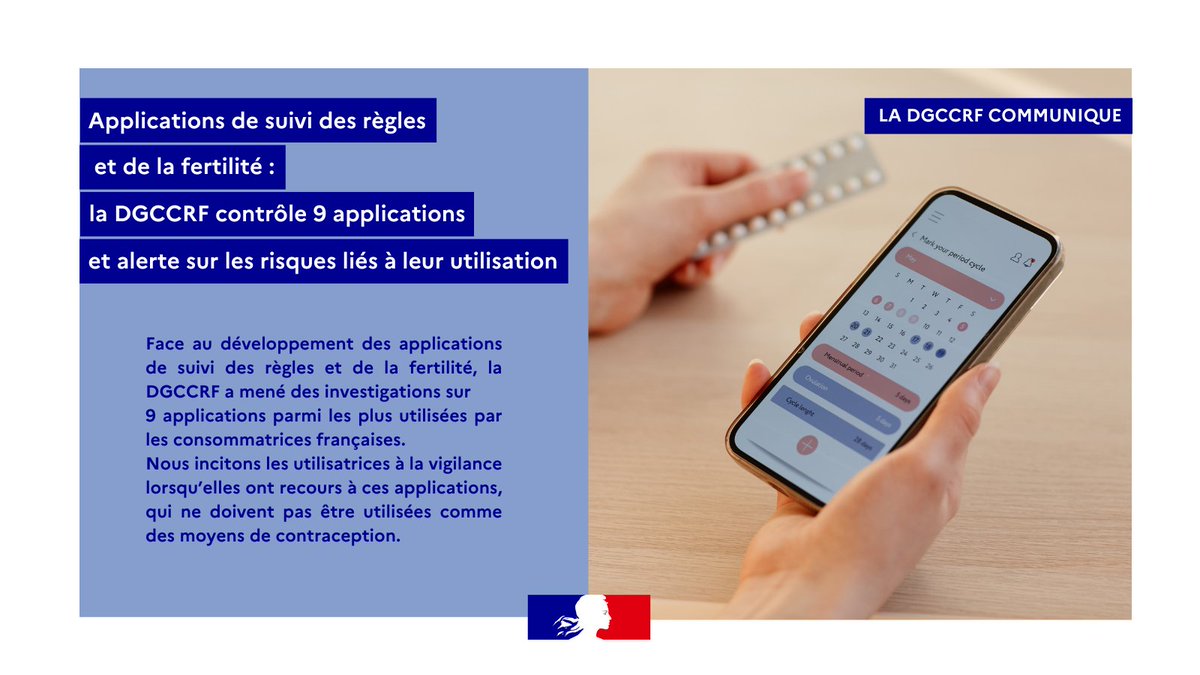 dgccrf's tweet image. 🗞️ Applications de suivi des règles et de la fertilité : souvent payantes, elles collectent des données physiologiques. Nous avons contrôlé 9 des applications les plus téléchargées dont les opérateurs sont en Europe, aux États-Unis et en Asie.
👇economie.gouv.fr/files/files/di…