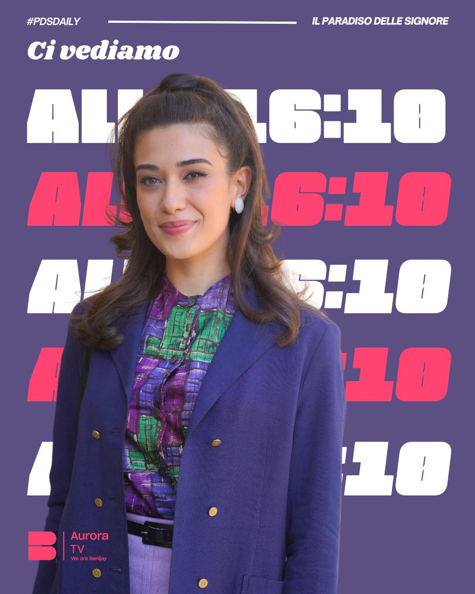 Anche oggi Il paradiso delle signore vi aspetta per emozionarvi con una nuova puntata. 
Alle 16:10 su Rai1 e RaiPlay
#PDSdaily #AuroraTV