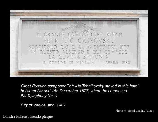 Tchaikovsky stayed at this Venice hotel from 2 December 1877: