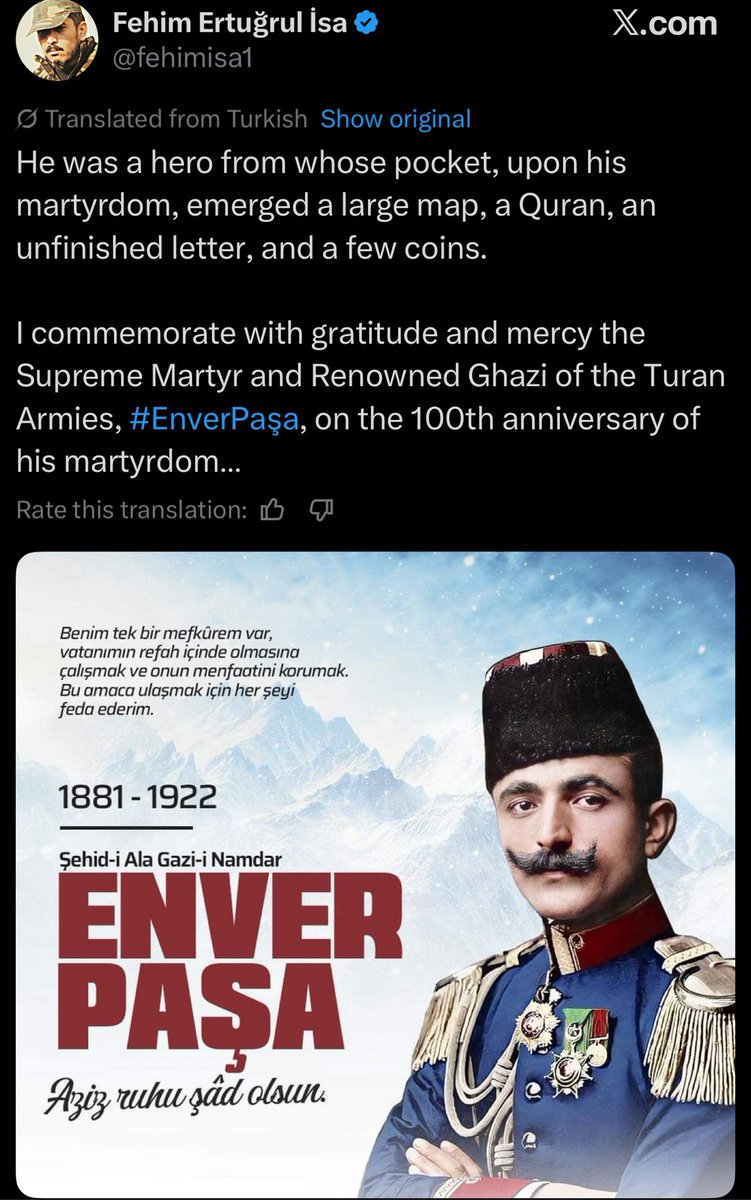 LindseySnell's tweet image. Once again, I want to point out that the deputy defense minister of minority-rich Syria is openly a Turkish Grey Wolf. He praised Armenian genocide architect Enver Pasha and promoted a propaganda book for kids published by the Ülkü Ocakları (official Grey Wolves org in TR)
