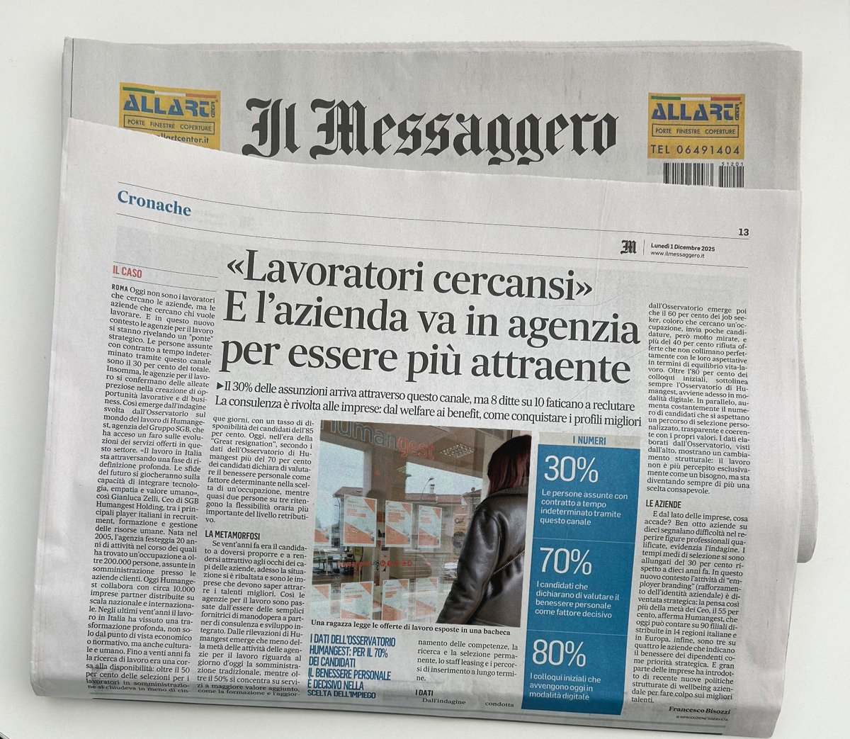 Il #lavoro in Italia sta attraversando una fase di ridefinizione: negli ultimi 20 anni è cambiato l’approccio al #lavoro da parte delle persone, così come il ruolo di #Humangest nei confronti dei nostri partner.

🗞️ Ne parliamo su <a href="/ilmessaggeroit/">Il Messaggero</a> con un approfondimento dedicato.