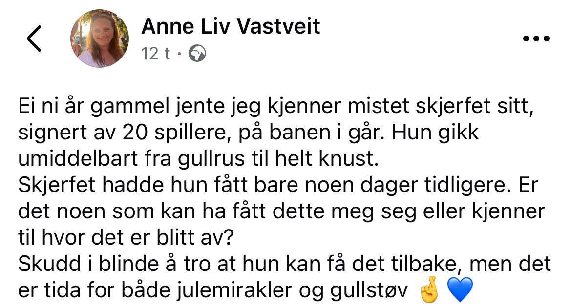 Dette dukket opp på facebook. Noen som har funnet dette? Del videre!
