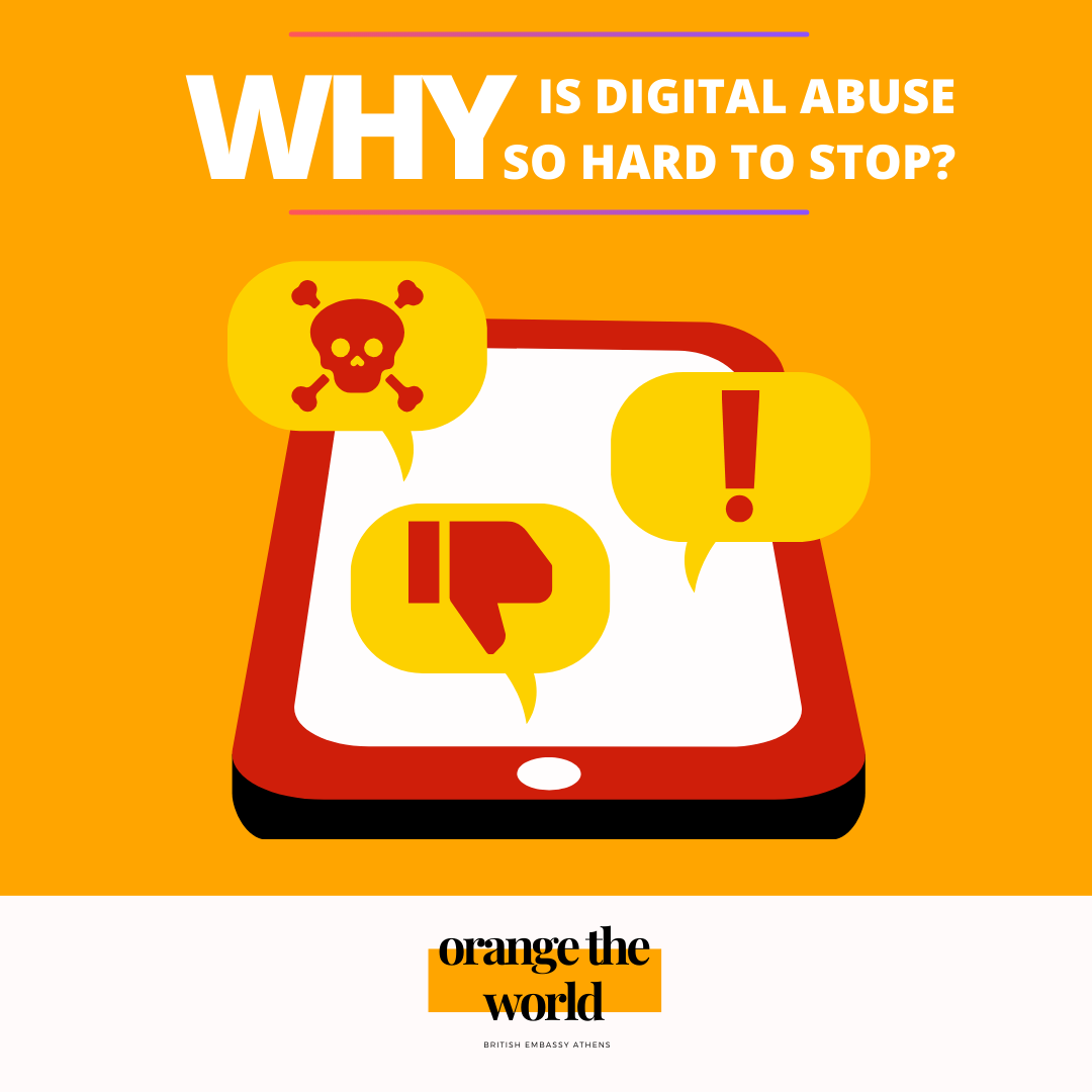 Digital abuse is hard to stop because:

✅ Anonymity shields perpetrators, making it easy for abusers to hide
✅ Platforms fail to act fast or enforce rules
✅ Laws lag behind technology w/ legal frameworks struggling to keep up

But together, we can change this.