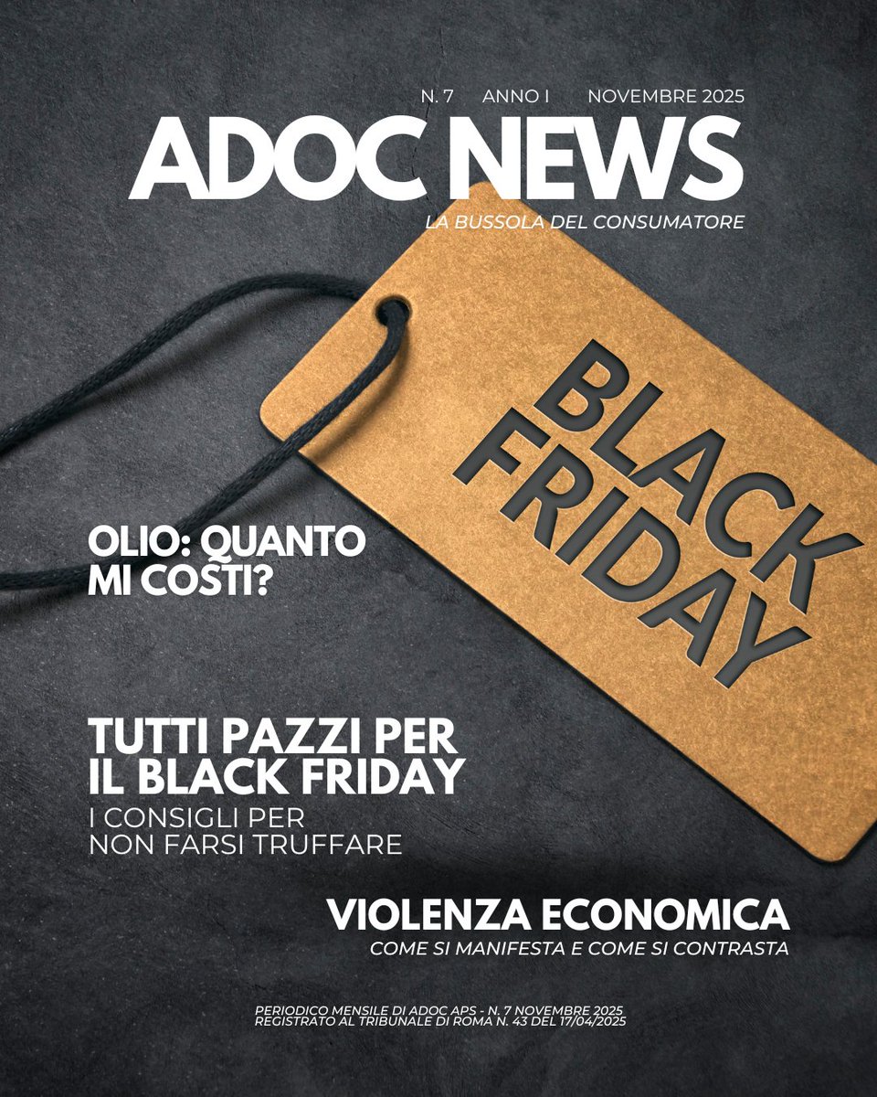 È online il nuovo numero di "𝗔𝗱𝗼𝗰 𝗡𝗲𝘄𝘀: 𝗹𝗮 𝗯𝘂𝘀𝘀𝗼𝗹𝗮 𝗱𝗲𝗹 𝗰𝗼𝗻𝘀𝘂𝗺𝗮𝘁𝗼𝗿𝗲". Sfoglialo qui: bit.ly/3MyXly5