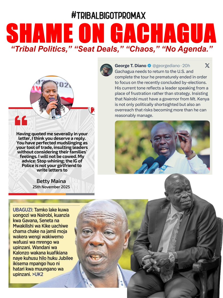 How do we trust someone who is only leads through tribalism? The agendaless Tribal bigot led opposition has no standing if they can easily share Nairobi among their favourite tribes...

#TribalBigotPromax  KenyaMadeSocialMediaApp KWS Reforms Rebuilding a nation