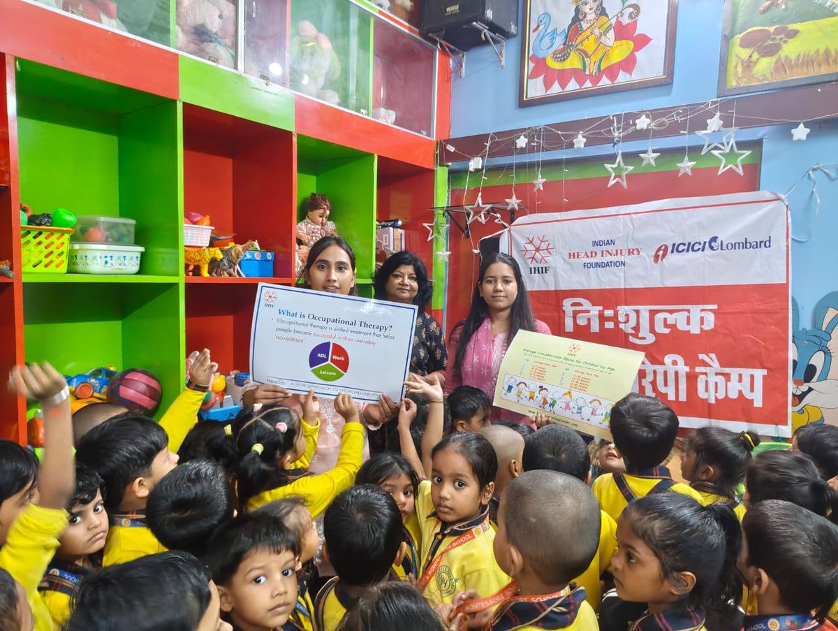 indiaheadinjury's tweet image. Free OT &amp;amp; PT camp at Little Heart Special Children Centre, Patna. 
100+ children engaged in hand–eye coordination tasks, sensory activities, clay work, tunnel walks &amp;amp; more — supporting development and motor skills.
#Physiotherapy #ChildDevelopment #RehabAwareness #ICICILombard