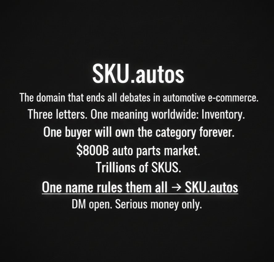 domainfyrbrand's tweet image. SKU.autos → DM

#SKUautos #DomainForSale #AutoTech