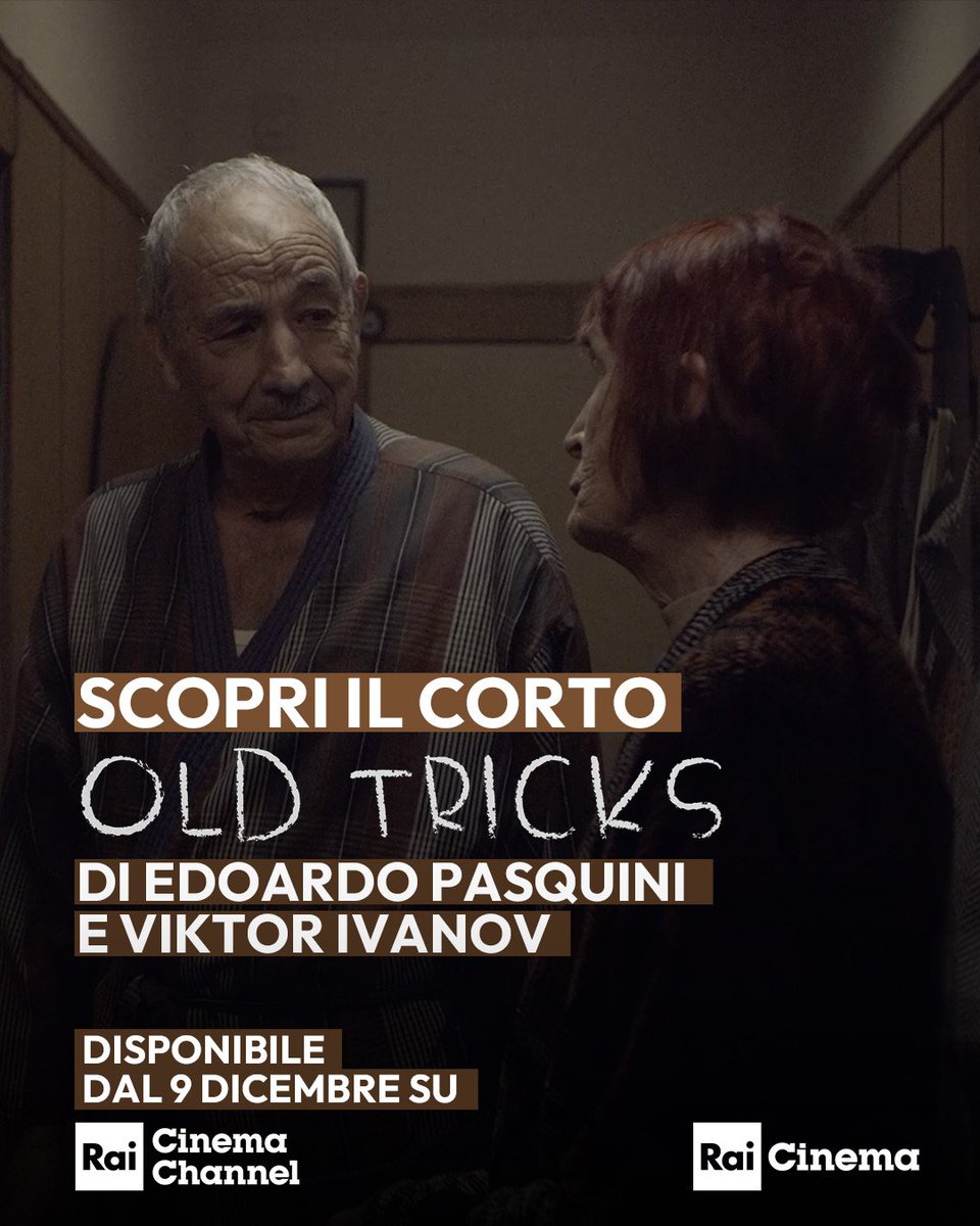 RaiCinema's tweet photo. Da domani su Rai Cinema Channel sarà disponibile il cortometraggio #OldTricks di Edoardo Pasquini e Viktor Ivanov.
"Old Tricks" è una commediola nata dal puro piacere che si prova nel vedere due vecchi rugosi scherzare sulla morte, morte che potrebbe colpirli ad ogni istante. https://t.co/XrDarpomUE