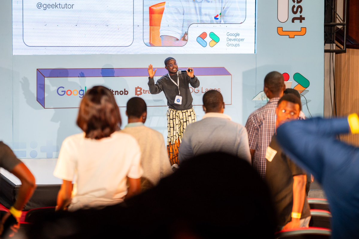 gdglagos's tweet image. We are very grateful to have had @Geektutor as a speaker - three times in five days! - at #devfestlagos25 

He delivered the highly anticipated keynote on the Student Edition day, an Unconference session on the Pro day, and a detailed workshop on the AI and Cloud day. 

We look…