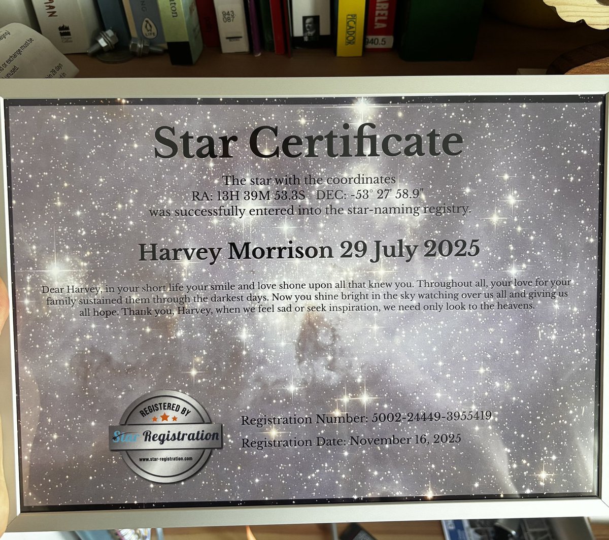 We have met some truly great people over the last few years, and one of the most kind and thoughtful people we have had the pleasure to get to know has to be <a href="/TiocfaidhArLa66/">Tiocfaidh ár lá</a> ❤️ he recently purchased a star for Harvey, so now he can shine down on us all. Our guiding light to help
