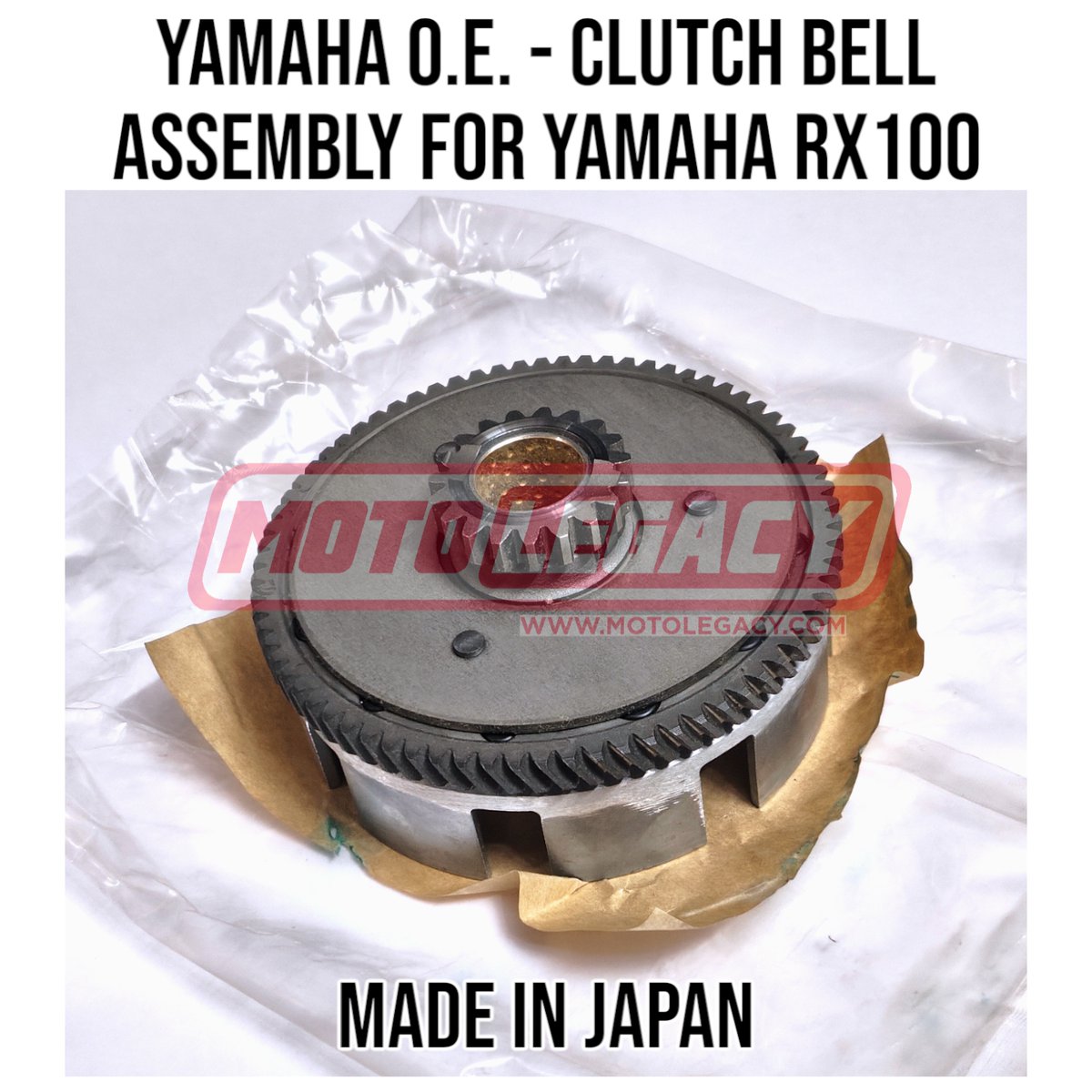 Motolegacy's tweet photo. Bring back the factory smoothness with 
YAMAHA O.E - CLUTCH BELL ASSEMBLY FOR YAMAHA RX100

- MADE IN JAPAN 🇯🇵
- Direct Fit For Yamaha RX100
- 74 Teeth Gear

Shipping Across India 🇮🇳

Order on WhatsApp: +91 7075444950 / 7075444952 https://t.co/fuBa5mwINW