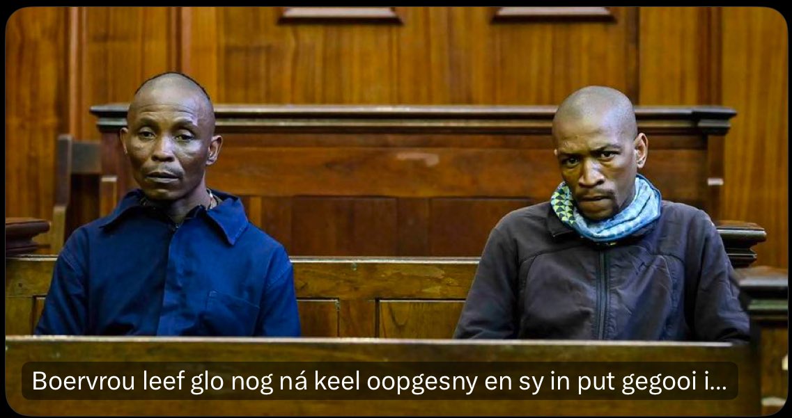 RiebvJanbeeck's tweet image. Since English newspapers aren’t reporting on this:

It’s now believed the elderly Afrikaner farmer’s wife was still alive after her throat was slit and she was thrown into a septic tank, when Christo Morrison (76) and Christa Morrison (73) were brutally murdered on their farm on…