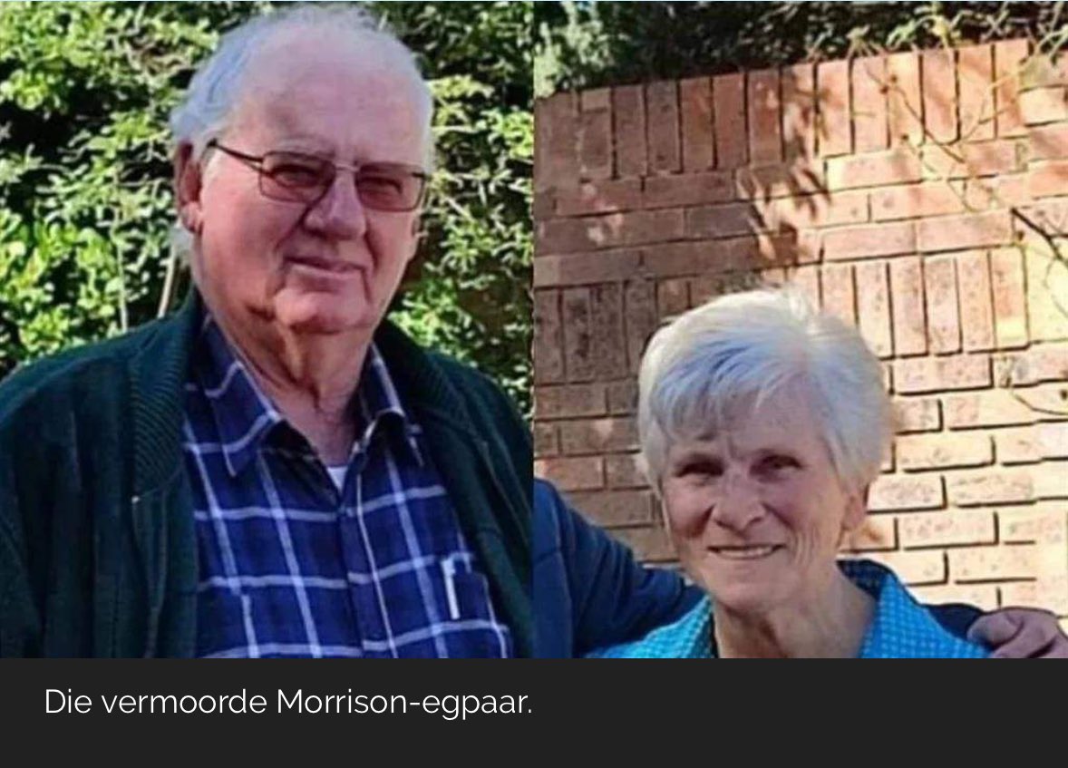 RiebvJanbeeck's tweet image. Since English newspapers aren’t reporting on this:

It’s now believed the elderly Afrikaner farmer’s wife was still alive after her throat was slit and she was thrown into a septic tank, when Christo Morrison (76) and Christa Morrison (73) were brutally murdered on their farm on…
