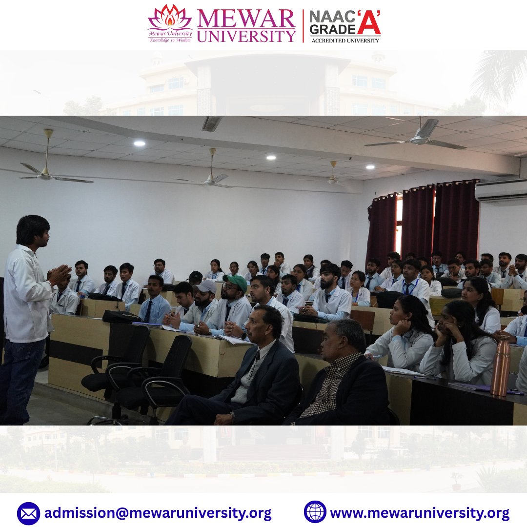 universitymewar's tweet image. 🌟 Guest Lecture on #StrokeRehabilitation at Mewar University
The Department of #Physiotherapy successfully conducted an insightful #GuestLecture on “Stroke Rehabilitation” on 01 December 2025.

#MewarUniversity #NeuroRehab #HealthcareEducation #ClinicalSkills #Chittorgarh