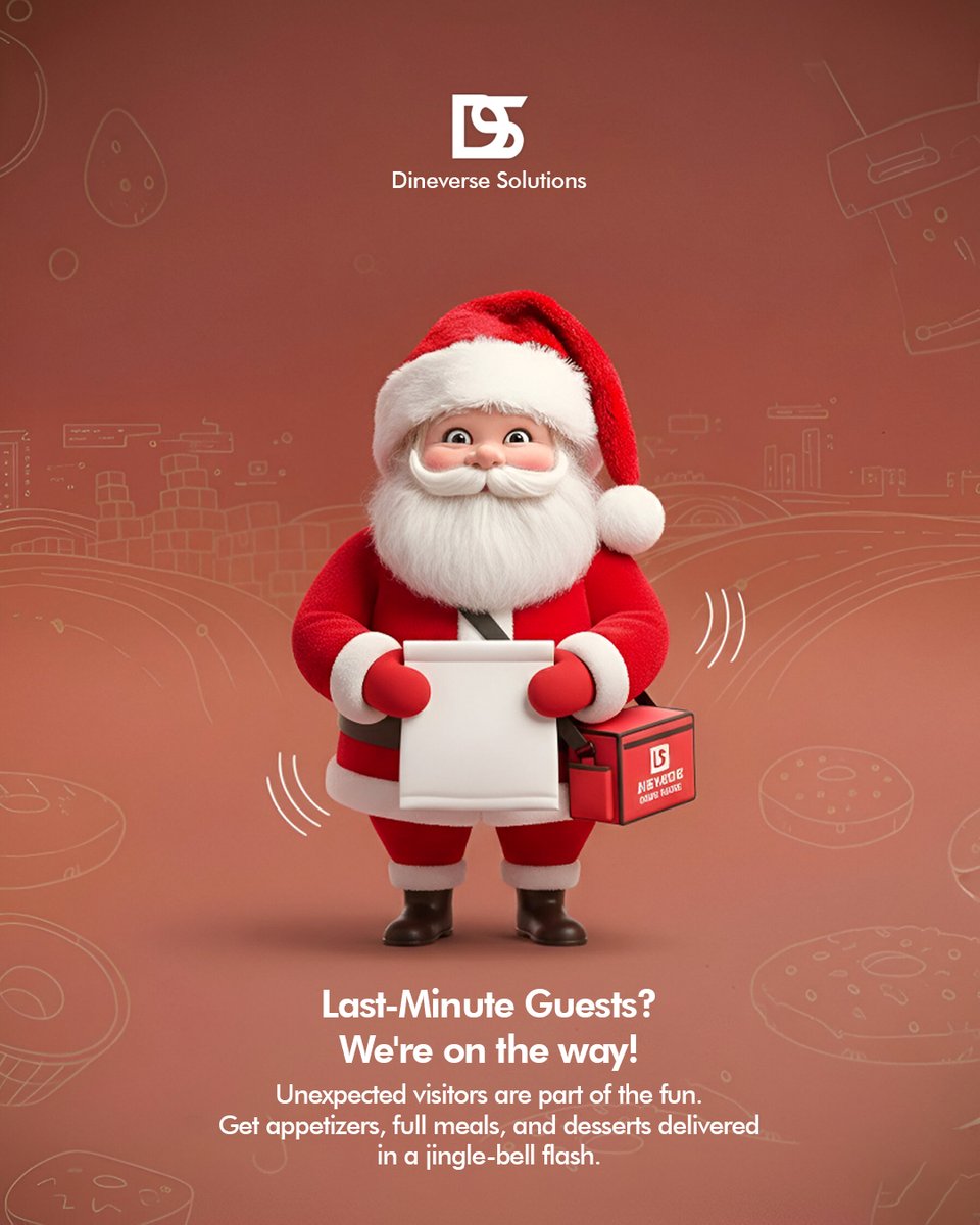 Dineversesol's tweet photo. Unexpected visitors are part of the fun this time of year! Don't stress—let Dineverse Solutions be your secret holiday helper. Get appetizers, full meals, and desserts delivered in a jingle-bell flash right to your door. 

https://t.co/5GxZXGKNJB

#fooddelivery #indianfoodie https://t.co/EWIc6m21ut