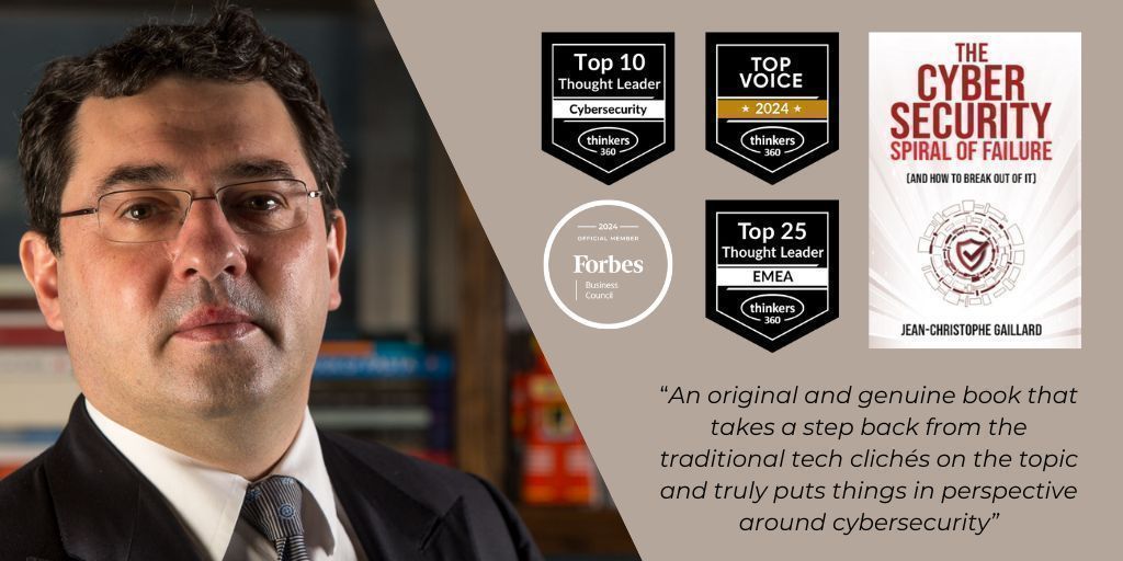 Transform_Sec's tweet image. "An original and genuine book that takes a step back from the traditional #tech clichés on the topic and truly puts things in perspective around cybersecurity"

The #Cybersecurity Spiral of Failure – (and how to break out of it)

buff.ly/qzZyUTV

#leadership #CISO #CEO