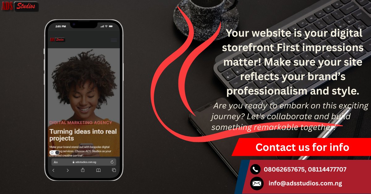 adsstudios's tweet image. Your website is your digital storefront First impressions matter! Make sure your site reflects your brand’s professionalism and style. #WebDesign #DigitalPresence