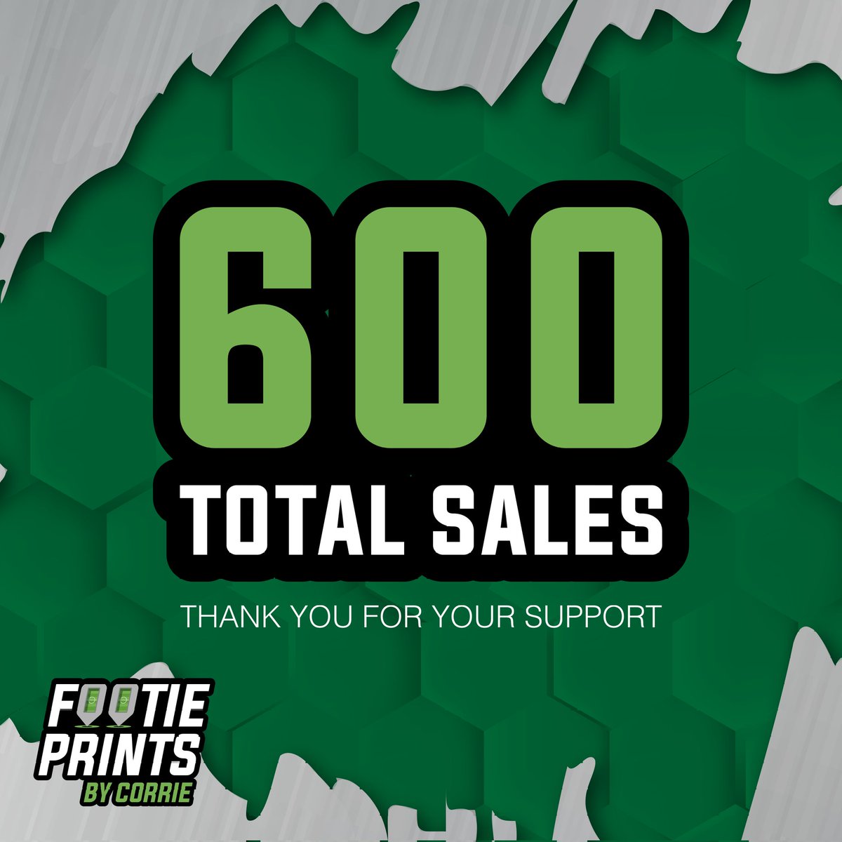 600 sales and counting! 🙌
Thank you for your continued support and remember, a portion of each sale goes straight to UK charities 🎁
footballbycorrie.etsy.com