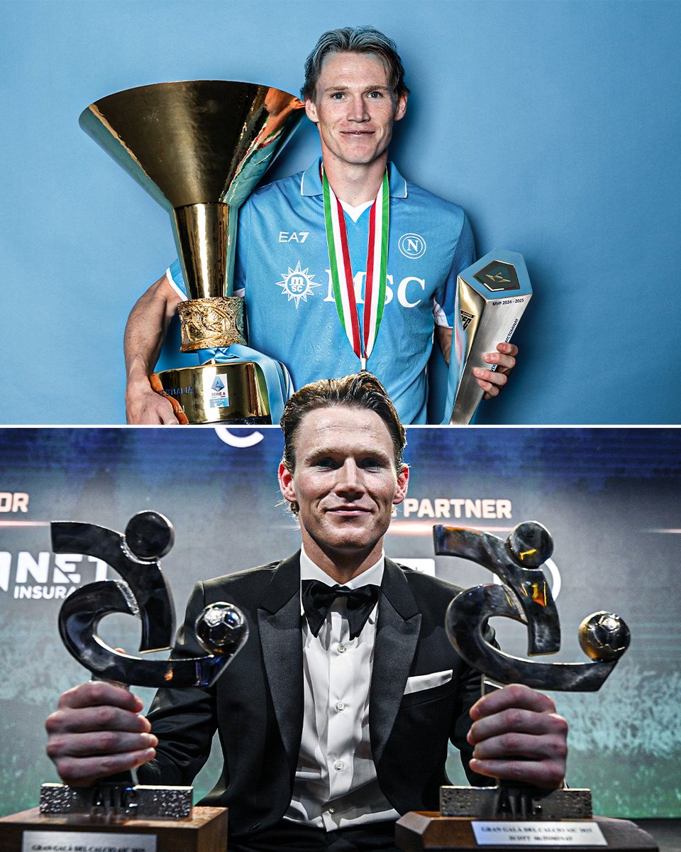 ESPNUK's tweet image. 🏆 Serie A
🏆 Serie A Most Valuable Player
🏆 Serie A Team of the Season
🏆 AIC Serie A Team of the Year
🏆 AIC Serie A Footballer of the Year

Scott McTominay has had an unbelievable 2025 👏