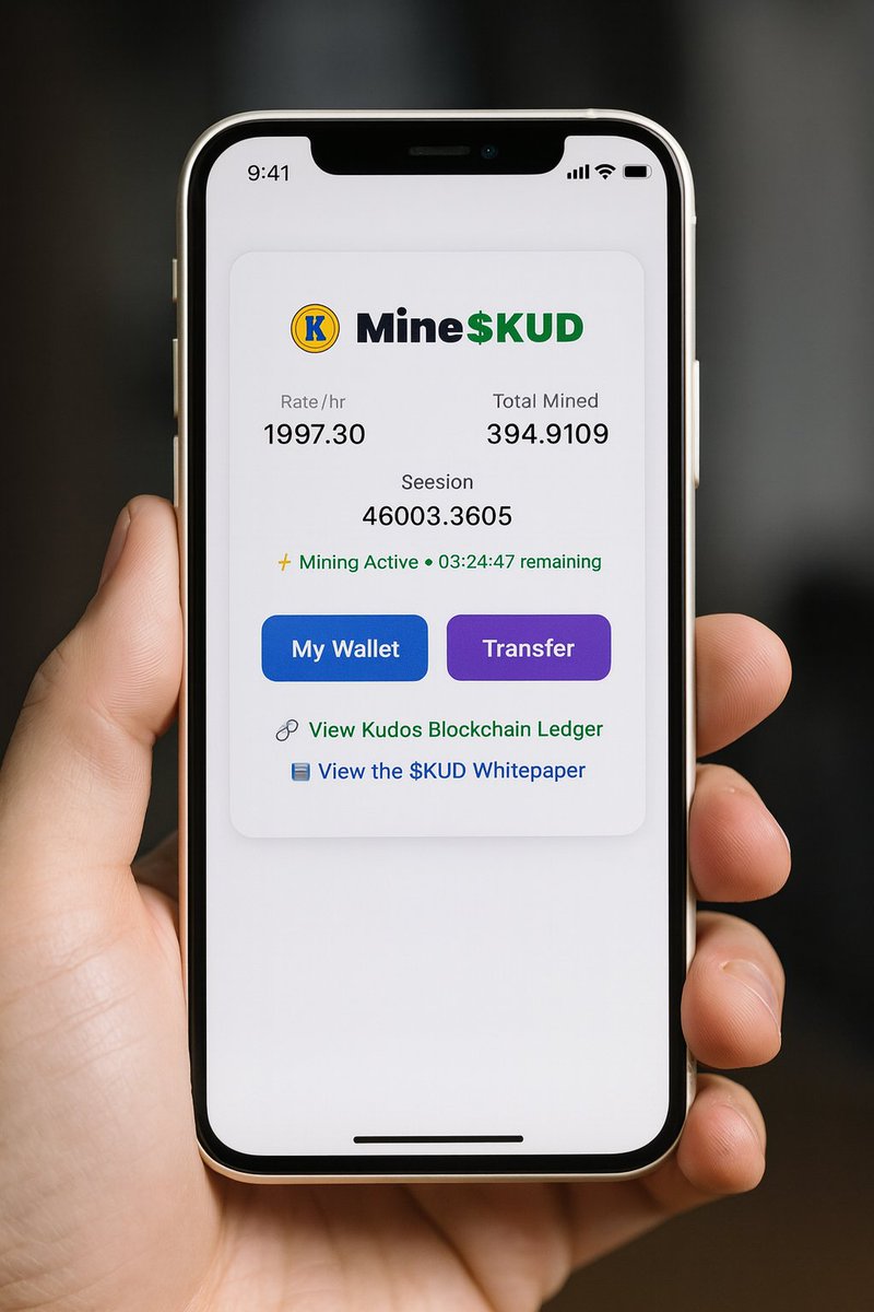 MineKudos's tweet image. Start mining $KUD from your phone 👇

✅ Free to mine
✅ 0 battery drain
✅ No background usage
✅ Tap once every 24 hours to start your session

Get started now at kudoscashclub.com

#MineKudos #KUD #Crypto #Web3 #BNBChain #MobileMining #CryptoMining #Airdrop…