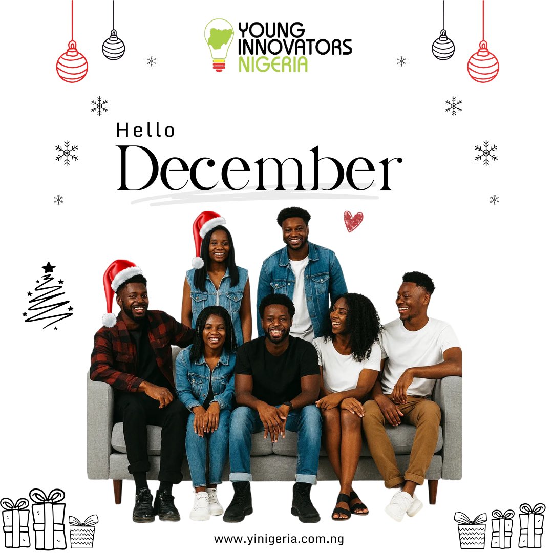 Hello December! ❄️
A new month brings fresh opportunities to innovate, empower, and strengthen Nigeria’s tech ecosystem.

Young Innovators of Nigeria wishes you all a Happy Holidays!
As we step into December, our focus remains on:
• Expanding youth-driven innovation across key