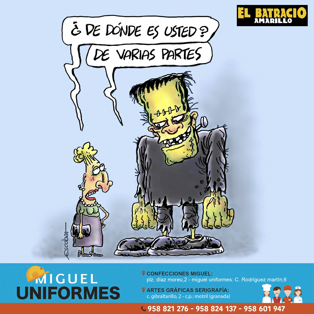DE VARIAS PARTES
Por Sapócrates
—¿De dónde es usted?
—De varias partes.
Como medio país: pegoteao, reciclado, remendao… y aun así votando con alegría. El monstruito de Escobar es un espejo con las costuras fuera: una patria hecha a retales, con normas de antes de ayer vendidas