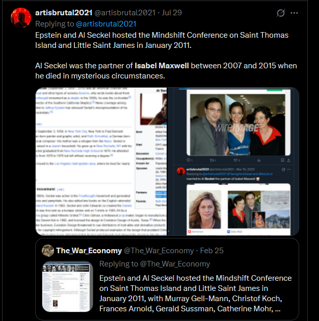 Her husband , Douglas Brunt , joined cybersecurity firm Authentium, Inc. in 2001 where he was president and CEO until 2011, when he sold the firm to Commtouch .

Isabel  Maxwell ,president of Commtouch , here in 2000

Isabel is Ghislaine Maxwell's sister
x.com/The_War_Econom…
.