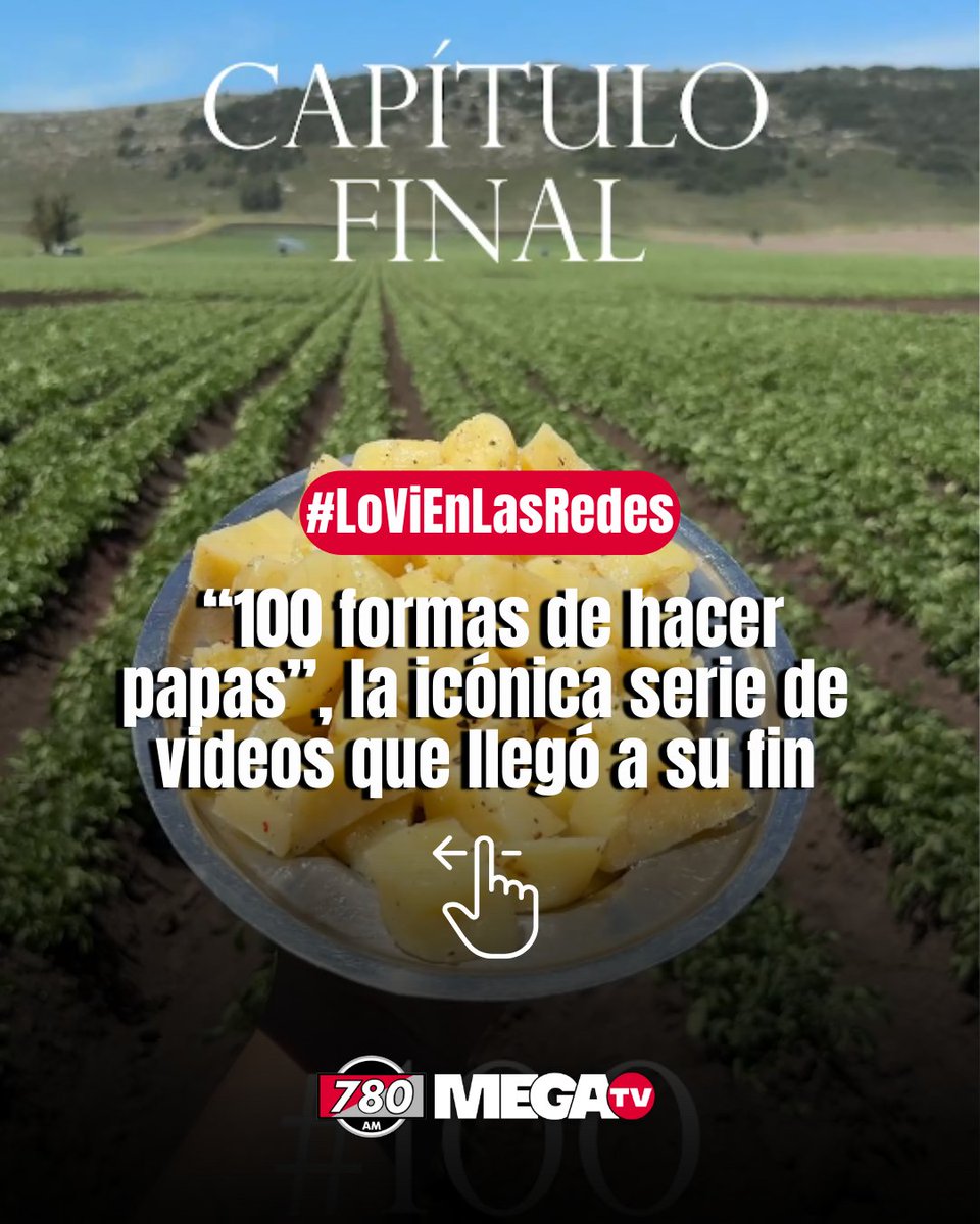 780AM's tweet image. #LoViEnLasRedes | 100 formas de hacer papas llegó a su fin 😥

Luego de dos años, la icónica serie de videos del creador de contenidos argentino, Armando Esquivel, llegó a su fin.

A lo largo de los 100 videos, el creador compartió una gran cantidad de variantes para cocinar,…