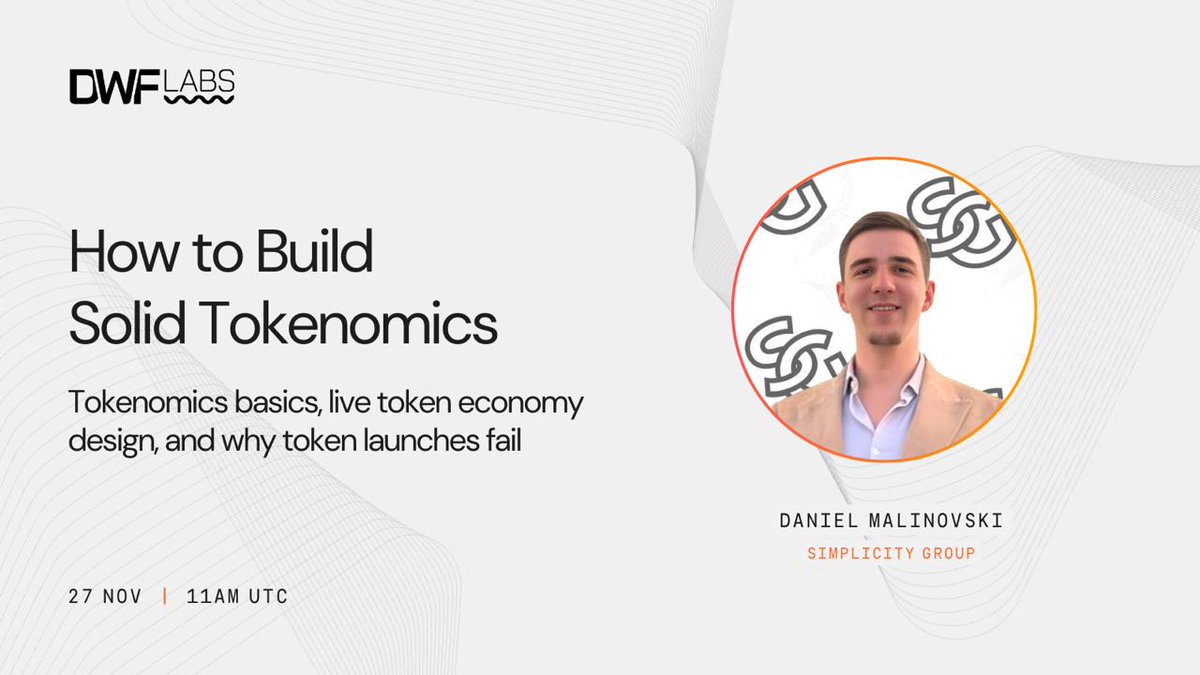 SimplicityWeb3's tweet image. Last week, our Co-Founder Daniel Malinovski had the pleasure of hosting a private masterclass on &quot;How To Build Solid Tokenomics&quot; exclusively for the @DWFLabs portfolio.

The turnout was incredible, with over 50 founders signing up and 30+ teams tuning in live. Daniel took a deep…