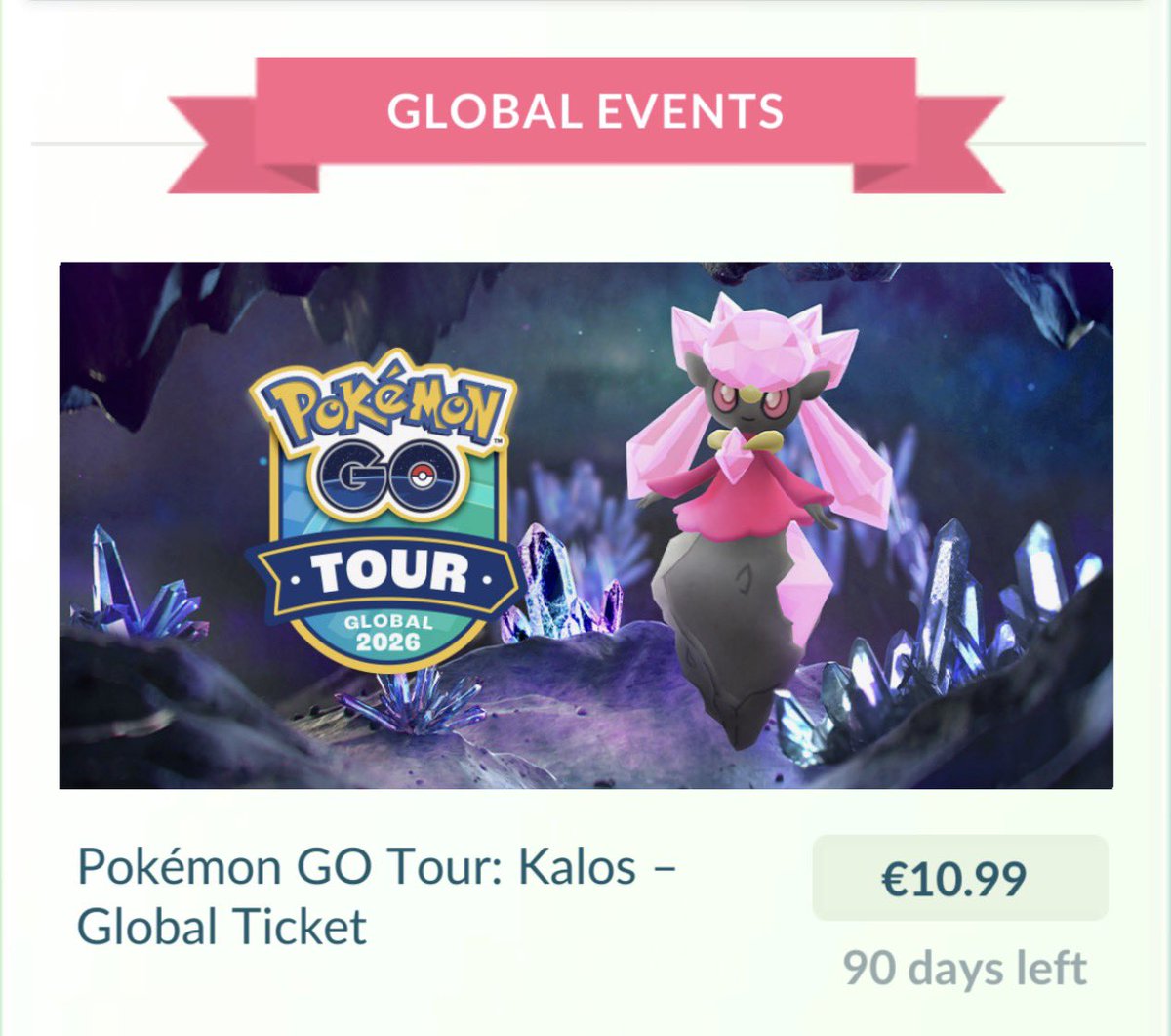 🚨  GIVEAWAY 🚨
Giving away a Go Tour Kalos Global Ticket: 
How to Enter:  
✅ Like this post  
✅ Repost.
✅ Follow <a href="/PurpleFeebas/">Purple Feebas - 紫色のヒンバス</a>  
✅ Comment #PurpleFeebas  

📅 Winner: on Friday.
 #ポケモンGO #GoTour #PokemonGo