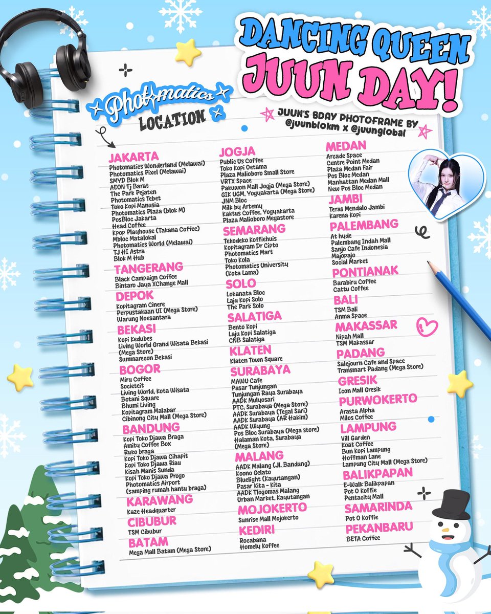 JUUNGLOBAL_'s tweet photo. 2025 Juun Birthday Photo booth Event ⭐️

「 Dancing Queen Juun Day! 
─ by @juunblokm x @JUUNGLOBAL_ 」

📍 Photomatics 
🗓️ December 2 - 30, 2025. 
(detail location on poster list) 

📸 Ready to share your sweet #JUUN moments? Don’t forget to tag us, Hachu! ♡ https://t.co/E645LeiaBf