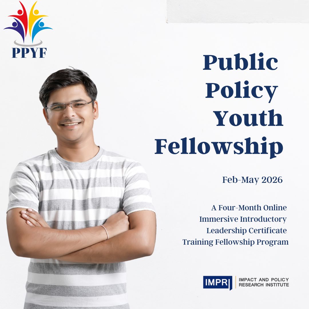 impriindia's tweet image. #PPYF #PublicPolicy #Youth #Fellowship
4 month Online #Immersive Introductory #Leadership #Certificate #Training Fellowship Program
Feb-May 2026
impriindia.com/event/ppyf-pub…
A foundational training program empowering young minds to engage with real-world public policy &amp;amp; governance.