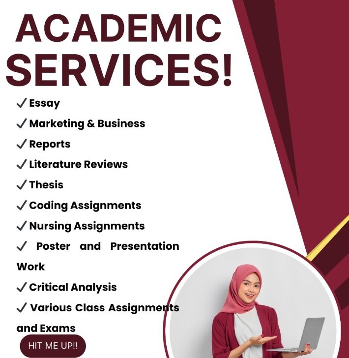 Legit_writers_1's tweet image. Last minute rush ain&apos;t good for you unless you have experts like us
✔Biology
✔Physics...
✔Essay pay 
✔ Economics 
✔Maths
✔ Algebra 
✔ Nursing Assignment
✔Paper due 
✔stats
✔ Calculus 1 &amp;amp;2
✔Trigonometry
✔Biology
✔ Statistics 
✔Quizzes