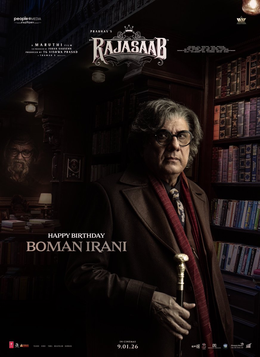 peoplemediafcy's tweet image. The one who examines the unseen…
deciphers the mind…. 
and stands between REALITY and the UNEXPLAINED… 😎❤️‍🔥

Team #TheRajaSaab wishes @Bomanirani a very Happy Birthday 💥💥

#TheRajaSaabOnJan9th 
#Prabhas @DuttSanjay  @DirectorMaruthi @AgerwalNidhhi @MalavikaM_ #RiddhiKumar…